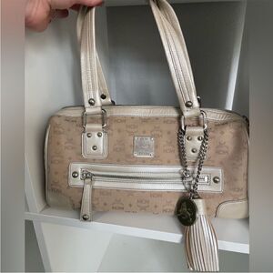 MCM MUNCHEN FABRIC SATCHEL